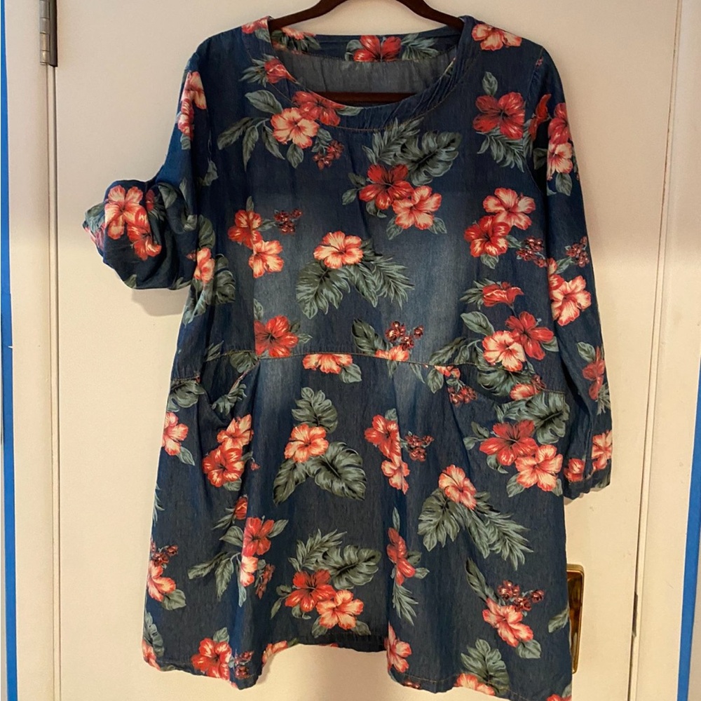 Floral Denim Dress